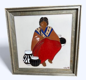 105 Jordan Thrall Studios "Seated Woman" 4/25 Limited Edition Signed and Numbered COA Wood Frame