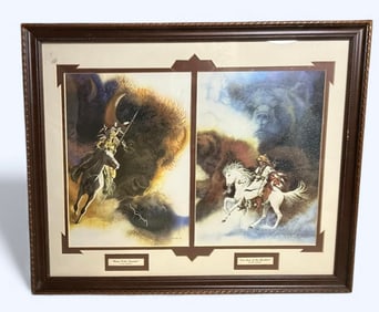 Bev Doolittle Pair of Bev Doolittle Prints "Runs with Thunder" & "Two Bear of the Blackfeet" COA