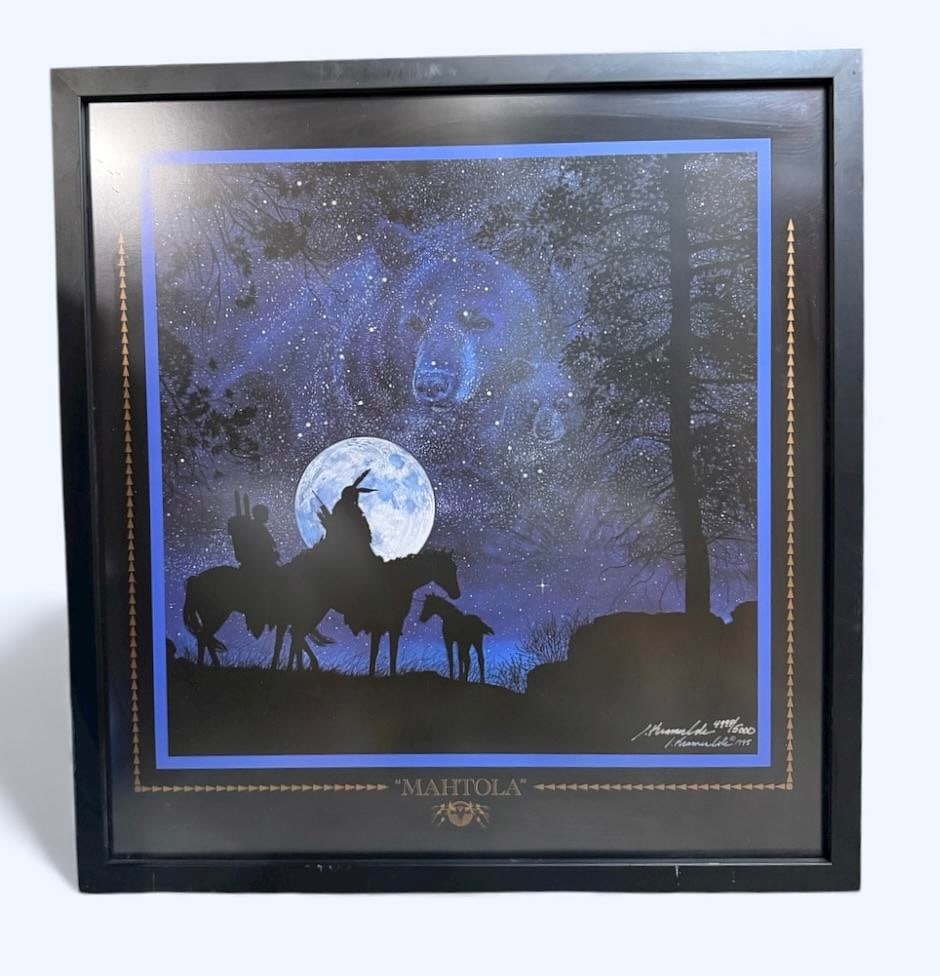 Julie Kramer Cole "Mahtola" 1996 Framed & Matted Signed by Artist Limited Edition 4998/5000 Litho: 115 Julie Kramer Cole "Mahtola" 1996 Signed by the artist Limited Edition Print 4998/5000 25x24; Professionally Framed and matted with UV resistant glass and acid free materials