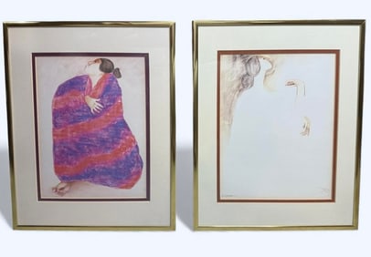 RC Gorman "Standing Woman" & RC Gorman "Vertical Woman" Posters Professionally Framed & Matted Set