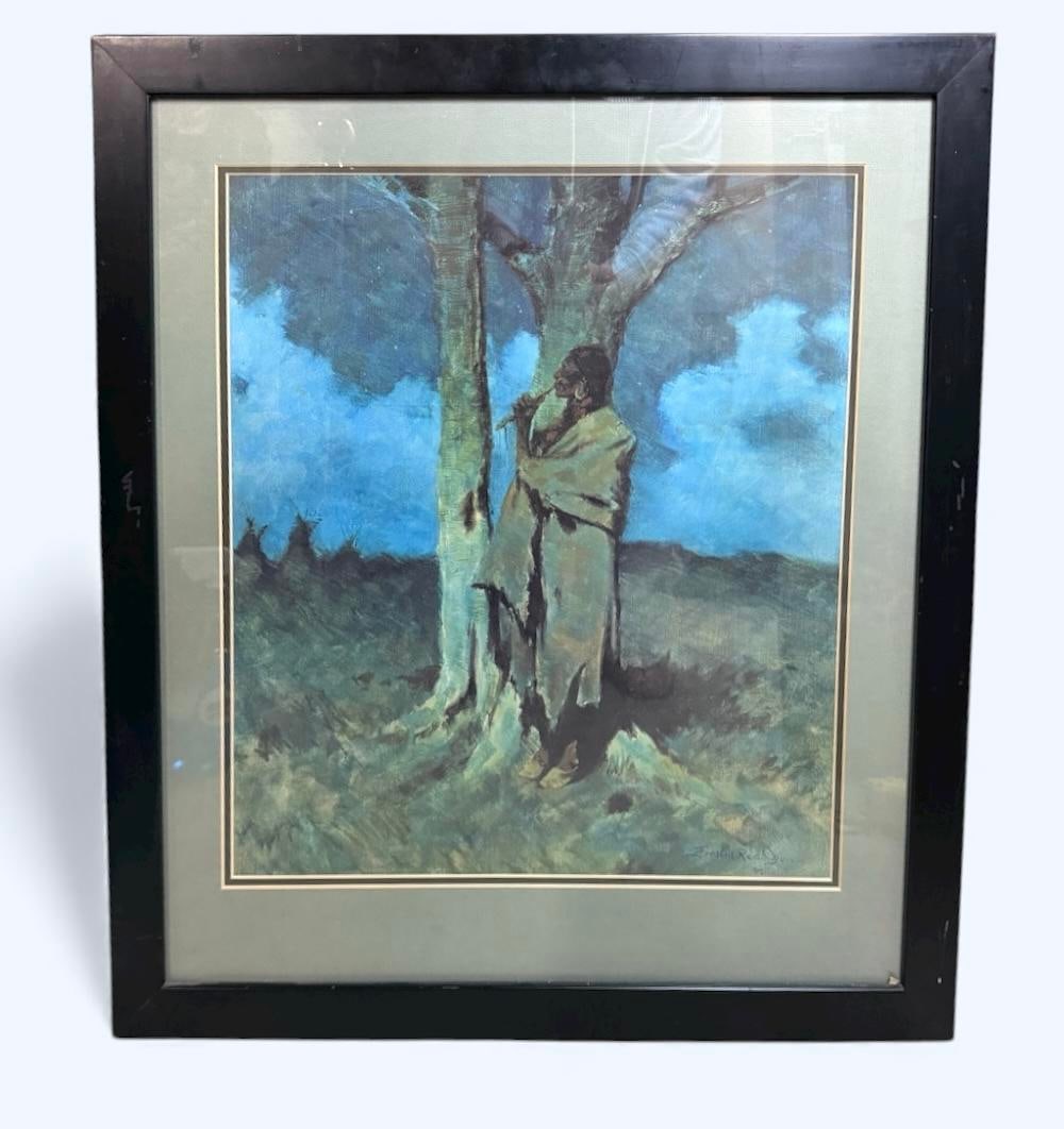 Frederick Remington "The Love Call" 1909 Lithograph Double Matted & Professionally Framed (1 of 6)