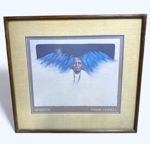 Frank Howell "Whispers" Poster Print RARE FIND framed Genuine Wood Frame