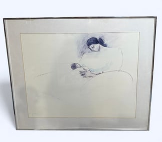 RC Gorman "Mother and Child" 1978 Print Very Rare Professionally Matted & Framed