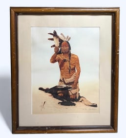 Bob Moline 16/20 "Medicine Feather" Limited Edition Lithograph Hand-Signed by Artist