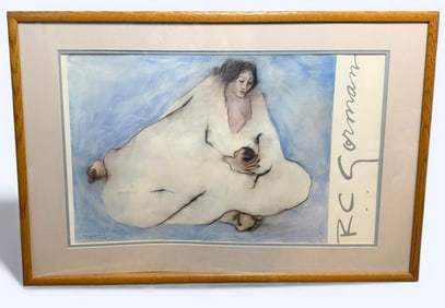 RC Gorman "Mother and Child" Poster Professionally Framed & Double Matted Genuine Oak Frame