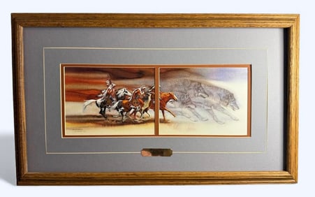 Bev Doolittle "Wolves Of the Crow" Limited Edition Litho 44/2650 Signed COA Professionally Framed