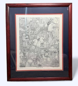 Gary R Fussner "The Eagle Flies Free" Desert Storm '91 Genuine Cherry Wood Framed Professionally COA