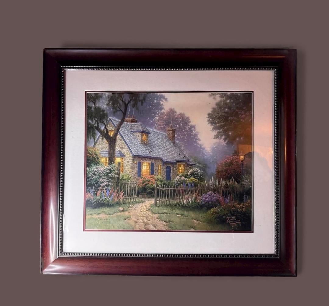 "Foxglove Cottage" By Thomas Kinkade Large Lithograph Limited Edition 1600/3850 COA Museum Quality (1 of 8)