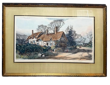 Wilfrid Williams Ball "Anne Hathaway's Cottage" Etching Framed & Matted