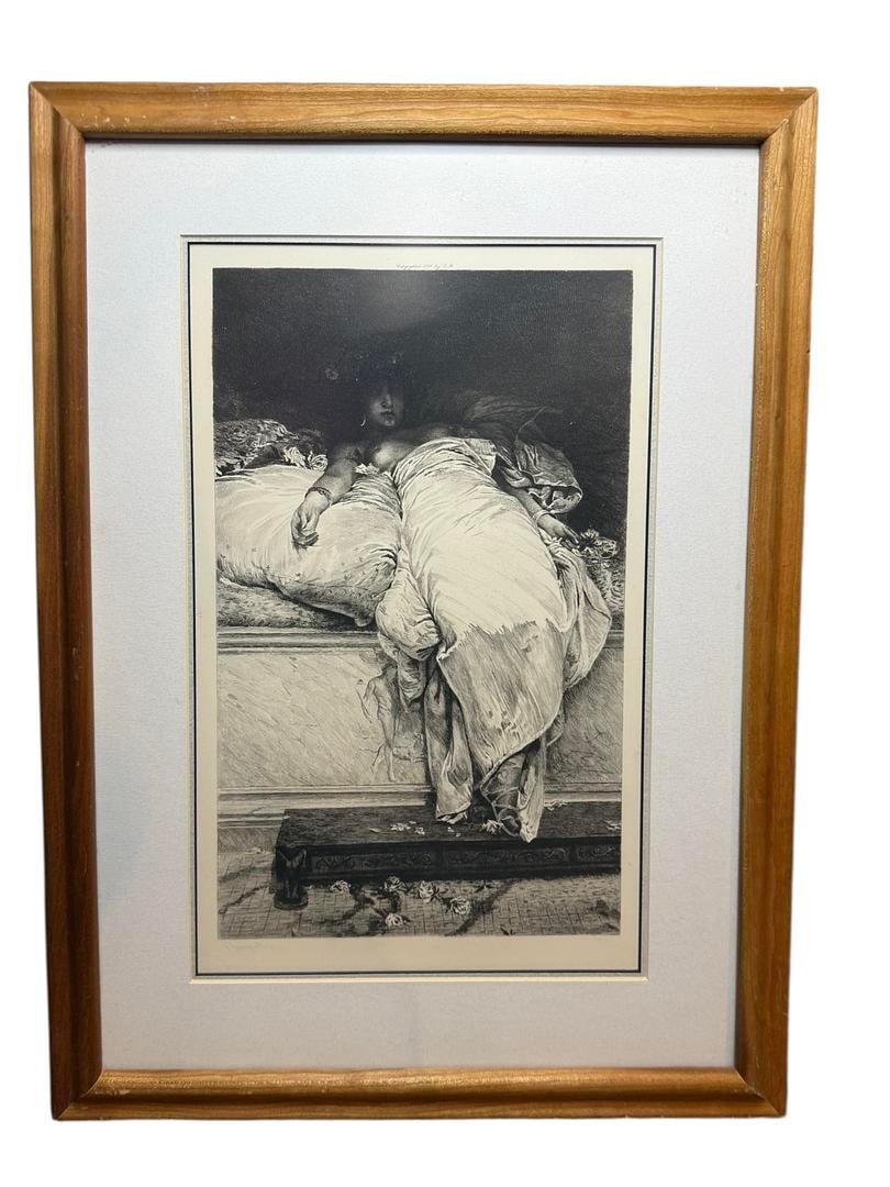 Painted by Henriquie Bernardelli Etched by Eugène-André Champollion "Messalina" 1893 Framed & (1 of 8)