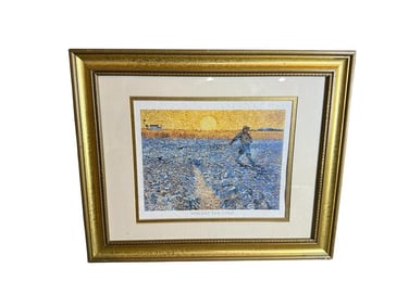 Vincent Van Gogh "Sower" 1888 Lithograph Print Professionally Framed & Matted