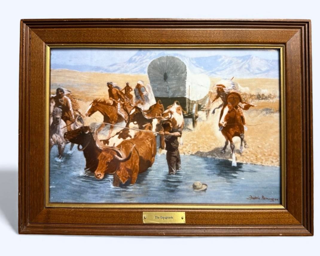 Frederick Remington The Emigrants Art Museum Franklin Mint With COA Porcelain Tile Wall Hanging (1 of 7)