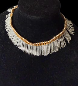 Nordstrom Treasure and Bond Fringe Choker Chain Necklace Toggle Closure NWT