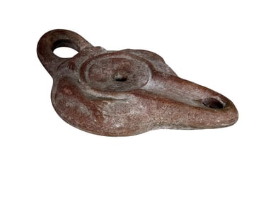 Ancient Roman Lamp Rare & exceptional example of 2nd Century AD ceramic oil lamp depicting Fish