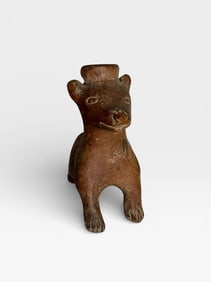 247 Attractive Colima Pottery Seated Dog Taper Candle Holder