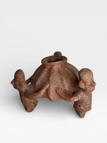 Pre-Columbian Colima Pottery Figuran Tripod Vessel