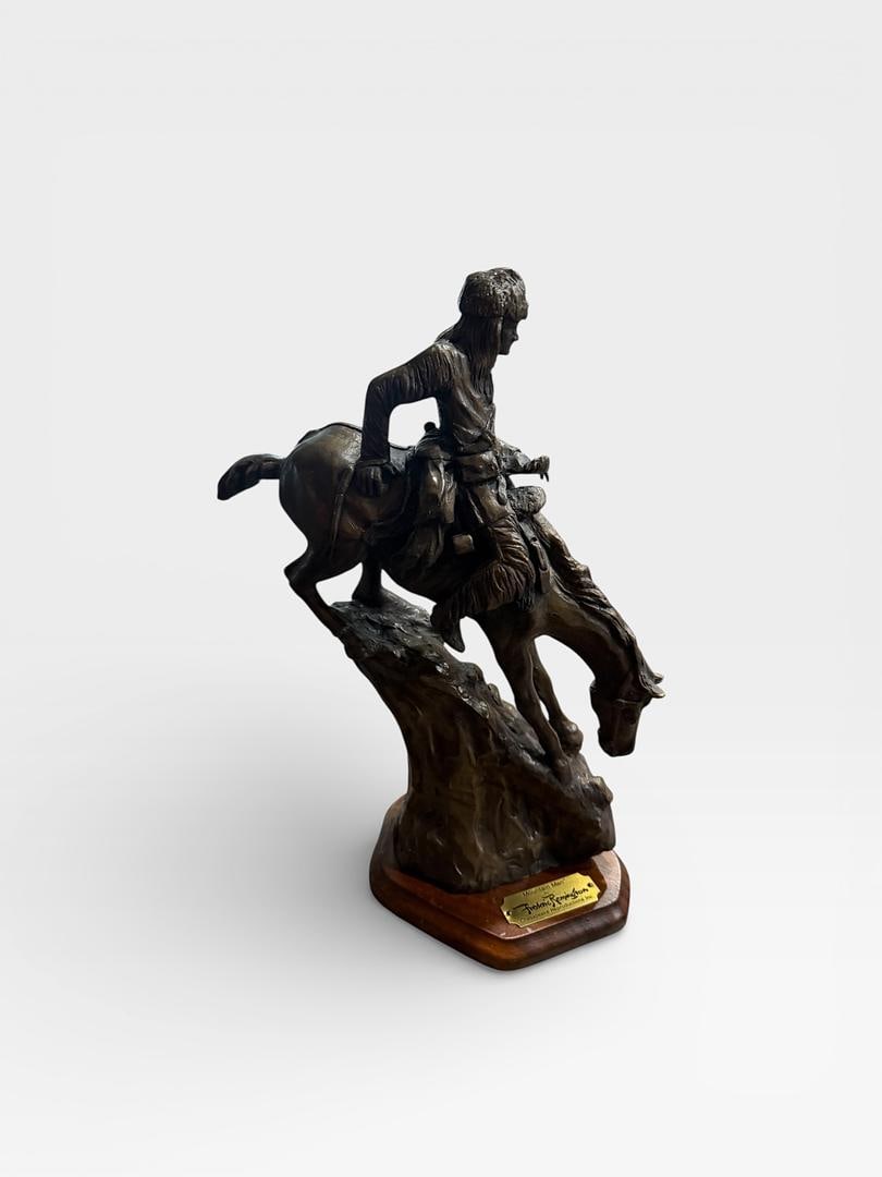 "Mountain Man" by Frederic Remington Bronze Sculpture Chesapeake Reproductions Inc Wood Base (1 of 5)