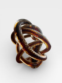 Vintage Oscar Zanetti Murano Twisted Rope Knot Art Glass Sculpture Very Large Marked by Artist