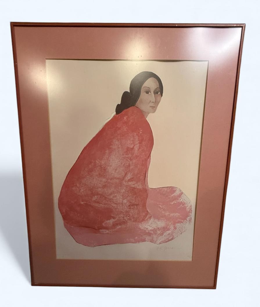 RC Gorman Hand-signed Limited Edition 84/100 "Portrait of a Navajo Woman" Original Stone Lithograph (1 of 7)