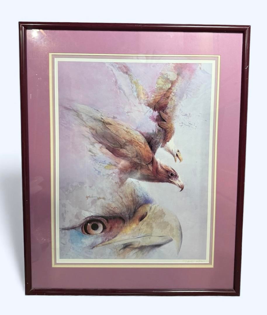 Eye of The Eagle By Denton Lund Lithograph Limited Edition 603/950 Signed by Artist Framed & Matted (1 of 5)