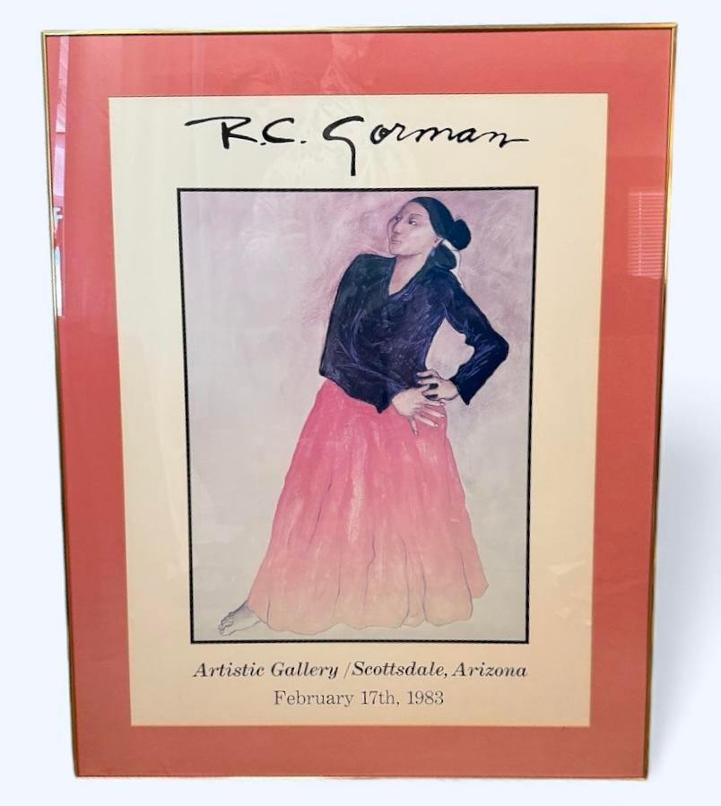 RC Gorman Artistic Gallery Scottsdale Arizona February 17, 1983 Gallery Poster Professionally Framed: 167 RC Gorman Artistic Gallery Scottsdale, Arizona February 17, 1983 30"x38", Gallery Poster Professionally Framed and matted with UV Resistant glass and acid free materials