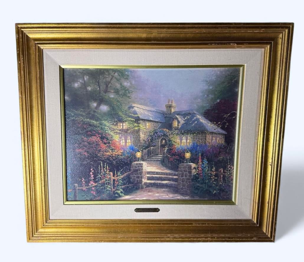 Hollyhock House Flower Cottages By Thomas Kinkade Limited Edition Gallery Proof Stretched Canvas (1 of 8)