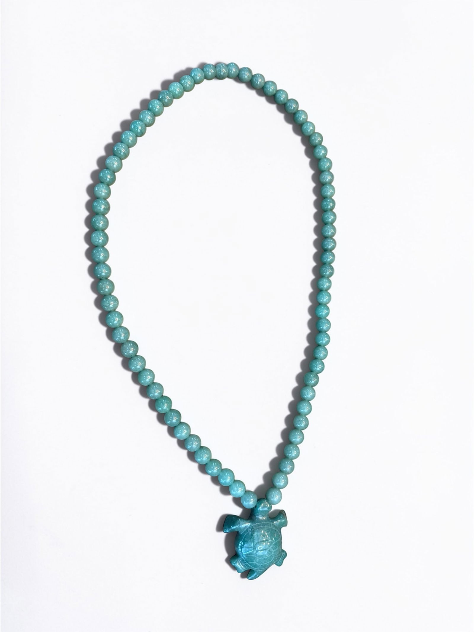 Jade Jadeite Sea Turtle Beaded Necklace 10mm Beads Necklace 28” (1 of 9)