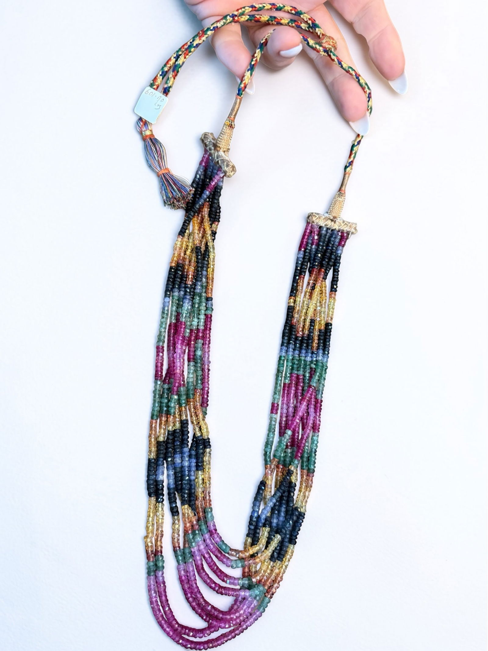 Multicolor Sapphire Necklace 8 Strands (1 of 6)