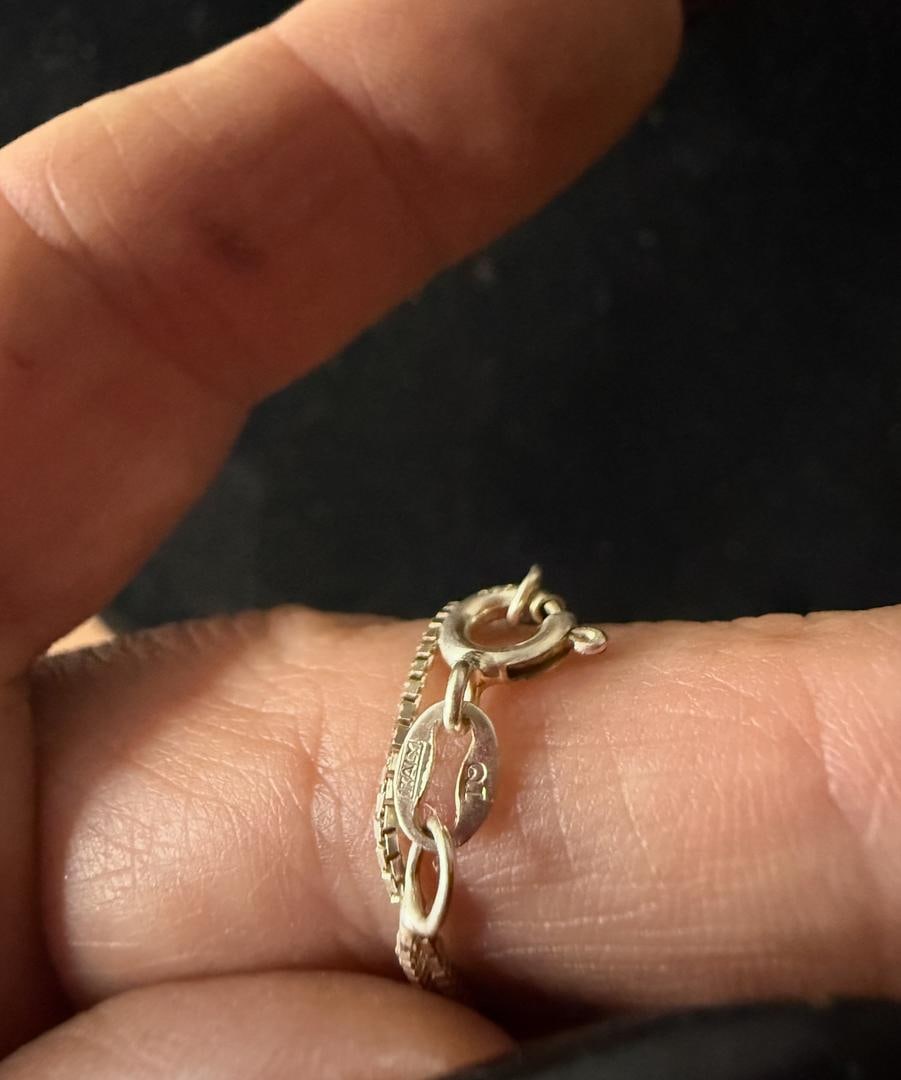 Vintage Sterling Silver & Turquoise Mosaic Navajo Bird Pendant 8cm Necklace on Sterling Box Chain - 7