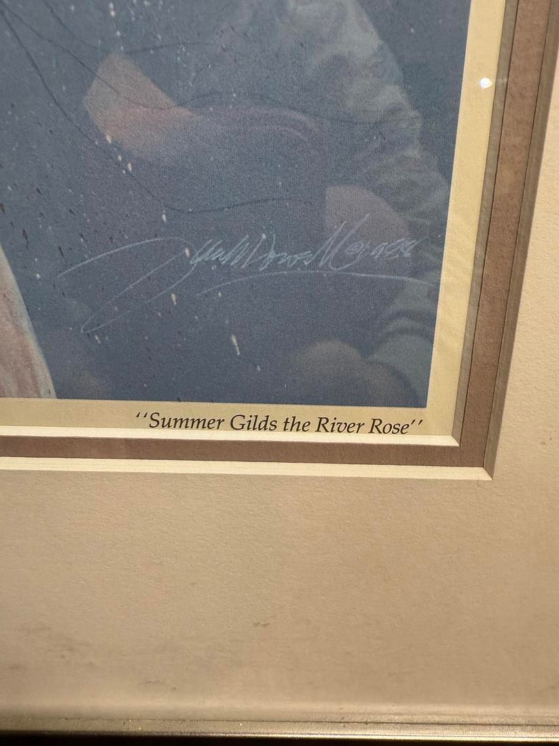 Frank Howell "Summer Gilds the River Rose" Rare Gallery Lithograph Professionally Framed & Matted - 3