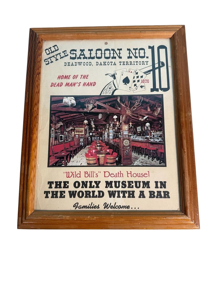Vintage RARE Old Style Deadwood SD Saloon Wild Bill Death House Families Welcome Advertisement (1 of 3)