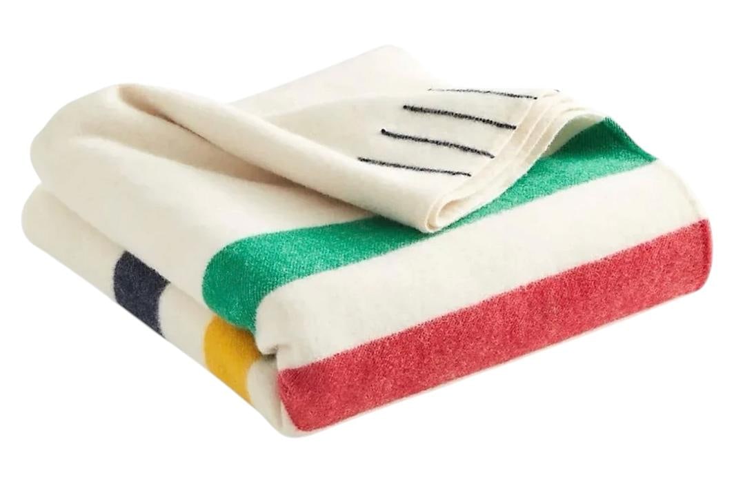 Woolrich Hudson Bay Vintage 4 Point Multicolor Stripe Wool Blanket England (1 of 7)