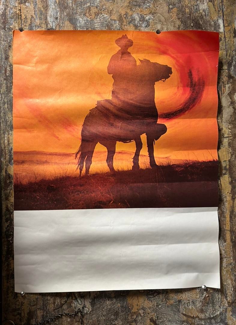 Vintage 1970s Marlboro Man Calendar Poster Print Gas Station Truck Stop Ephemera Collectible (1 of 2)