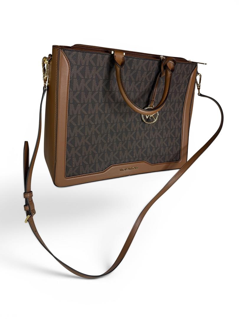 Michael Kors JESSIE Brown Luggage Large Tote Brand New with Tags 358 USD: LOT 21 Michael Kors; JESSIE Brown Luggage Large Tote NWOT MSRP $358.00 SKU 196163346717