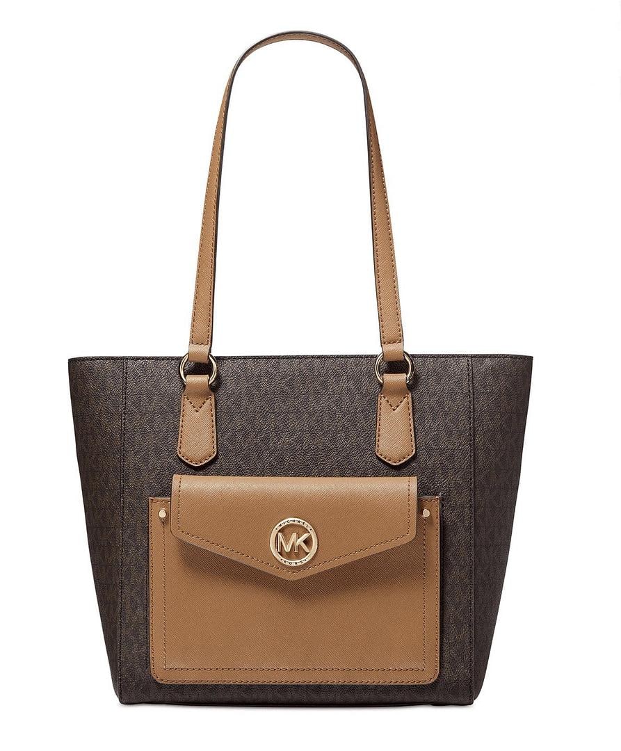 Michael Kors JOEY Brown Luggage Large Pocket Tote Brand New with Tags 358 USD: LOT 23 Michael Kors; JOEY Brown Luggage Large Pocket Tote NWOT MSRP $358.00 SKU 196237152589 PHOTOS OF TAGS NEEDED