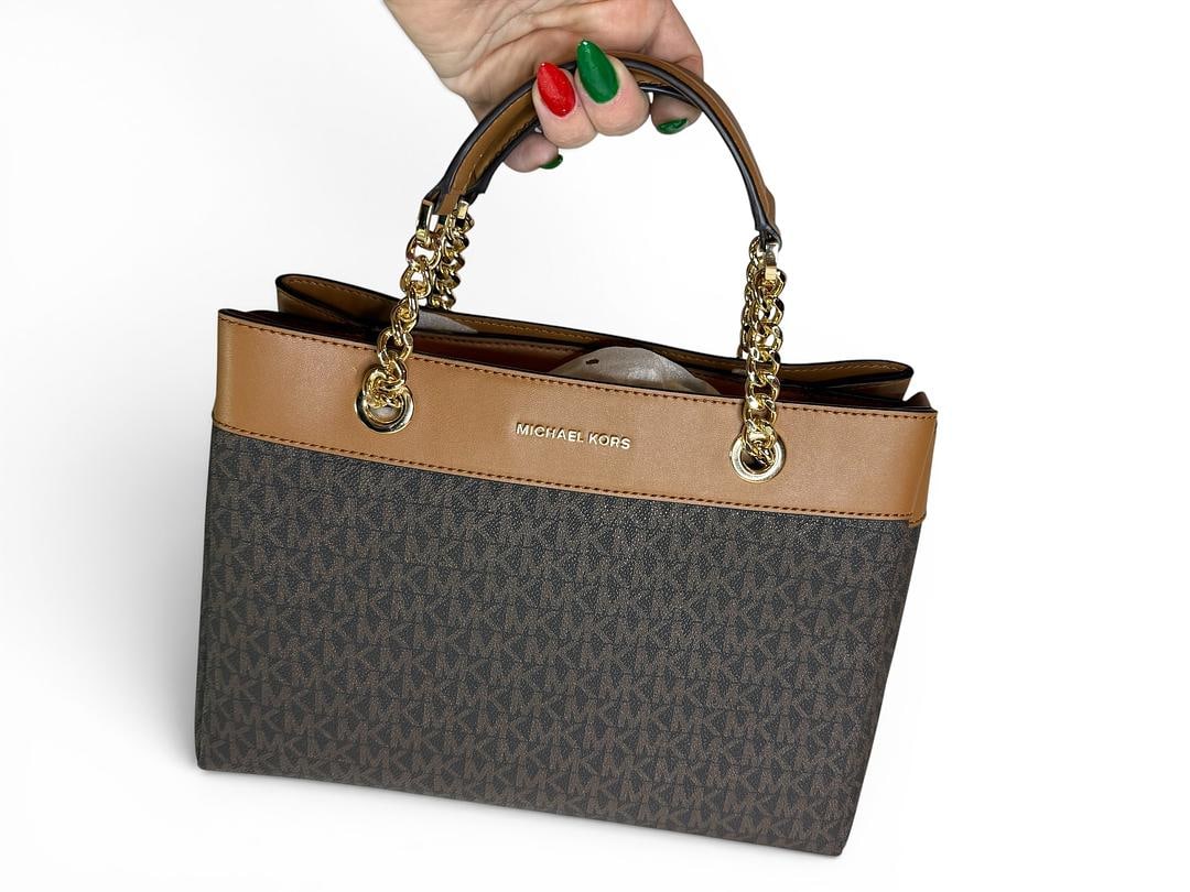 Michael Kors LORI Brown Acorn Medium Satchel Brand New with Tags 398 USD: LOT 25 Michael Kors; LORI Brown Acorn Medium Satchel NWOT MSRP $398.00 SKU 19623715734