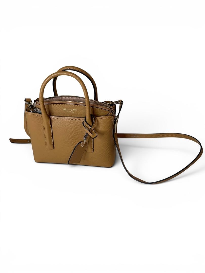 Kate Spade Womens Mini Satchel Refined Grain Classic Satchel YNO Margaux Camel Care Card Included: LOT 83 Kate Spade; Style# KE762 Women’s Mini Satchel Refined Grain Classic Satchel (250) YNO Margaux Camel NWOT MSRP $248 UPC 196021348884; Included: Care Card
