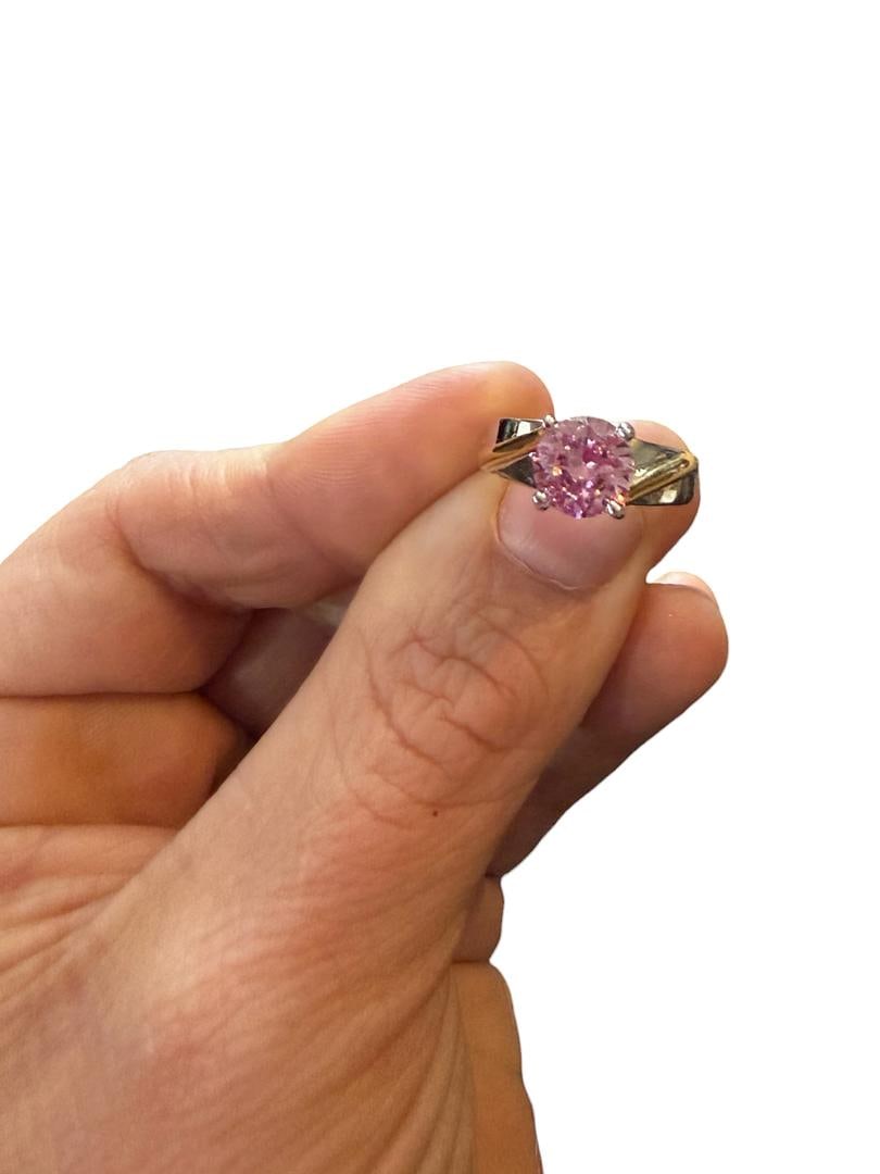 Womens Two Toned Fashion Solitaire Statement Cocktail Ring with Brilliant Cut Center Stone Light (1 of 5)