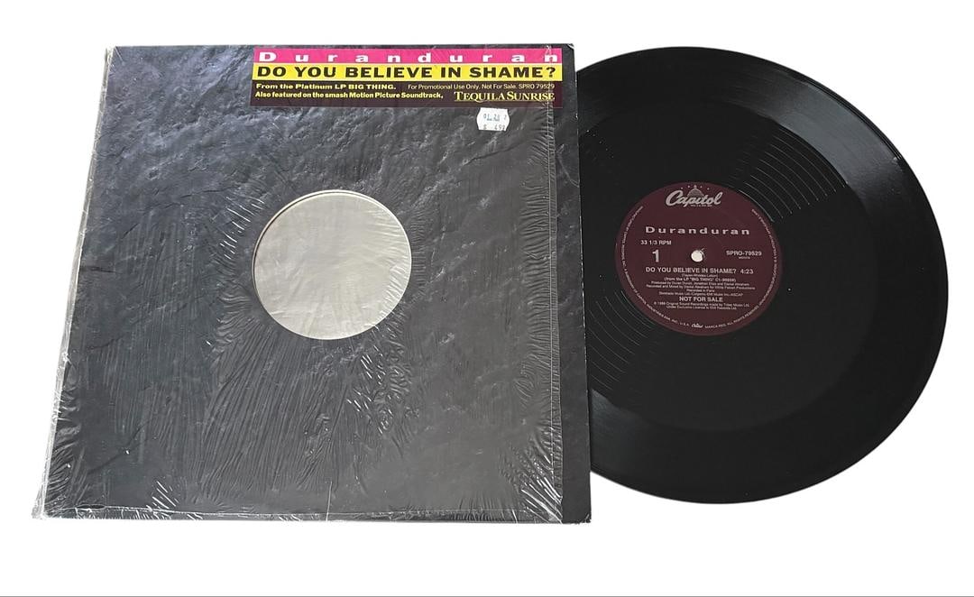 PROMO Duran Duran Do You Believe In Shame Vinyl Record LP: LOT 130PROMOARTIST: Duran Duran TITLE: Do You Believe In Shame? RELEASED: 1989 CATALOG #: SPRO-79529 FORMAT: Vinyl 12" GENRE: Rock TRACK LIST:A. Do You Believe In Shame? (4:23)AA. Do You Believe In