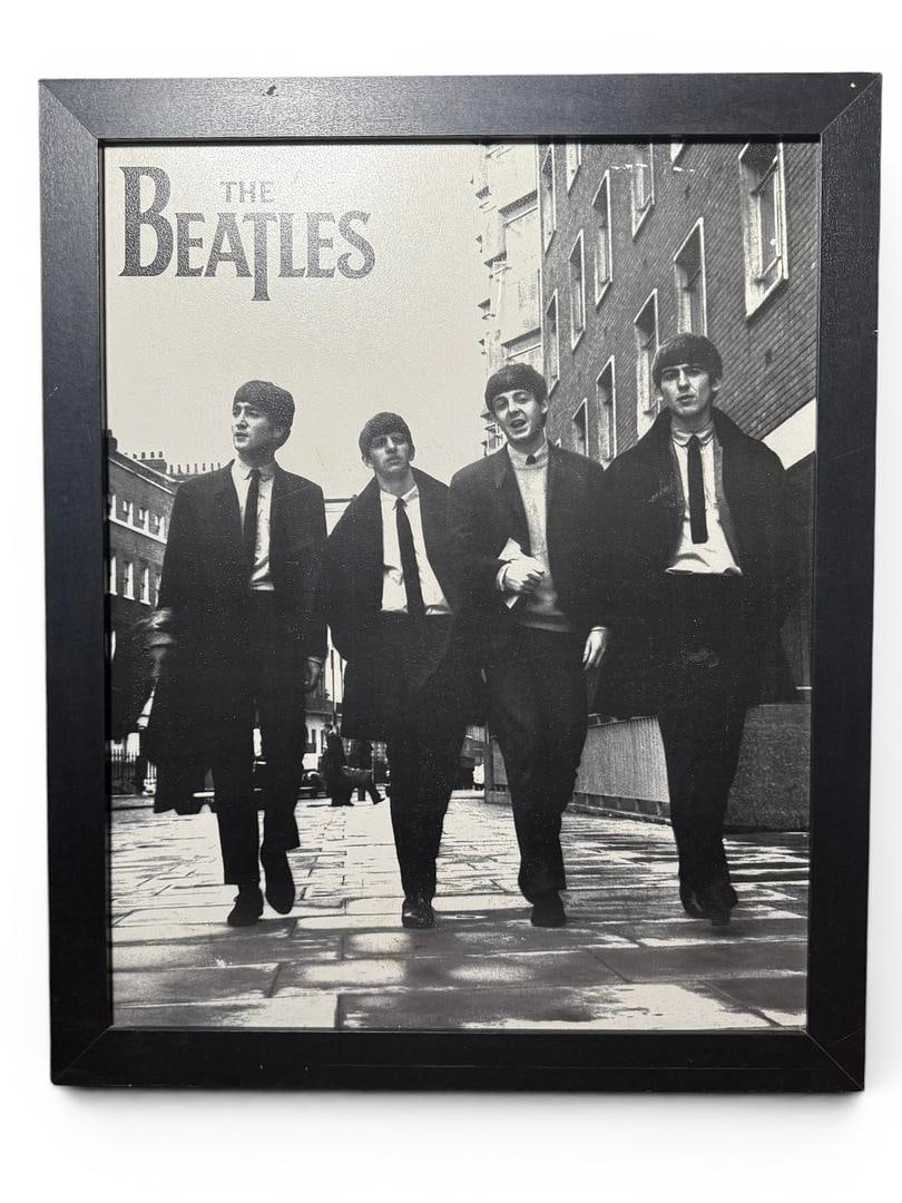 The Beatles In London Textured Poster Black and White Framed Large Wall Art 27x34 (1 of 4)