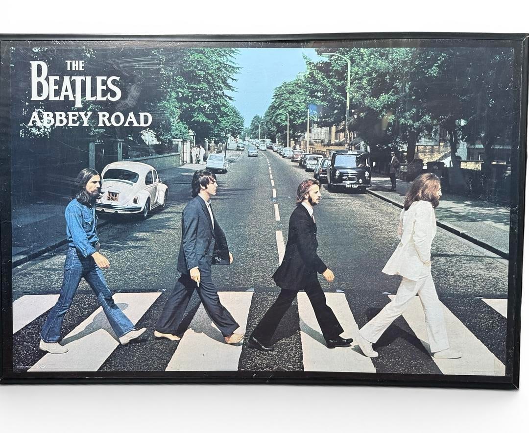 The Beatles Abbey Road Poster Framed 24.5x36 2002 (1 of 3)