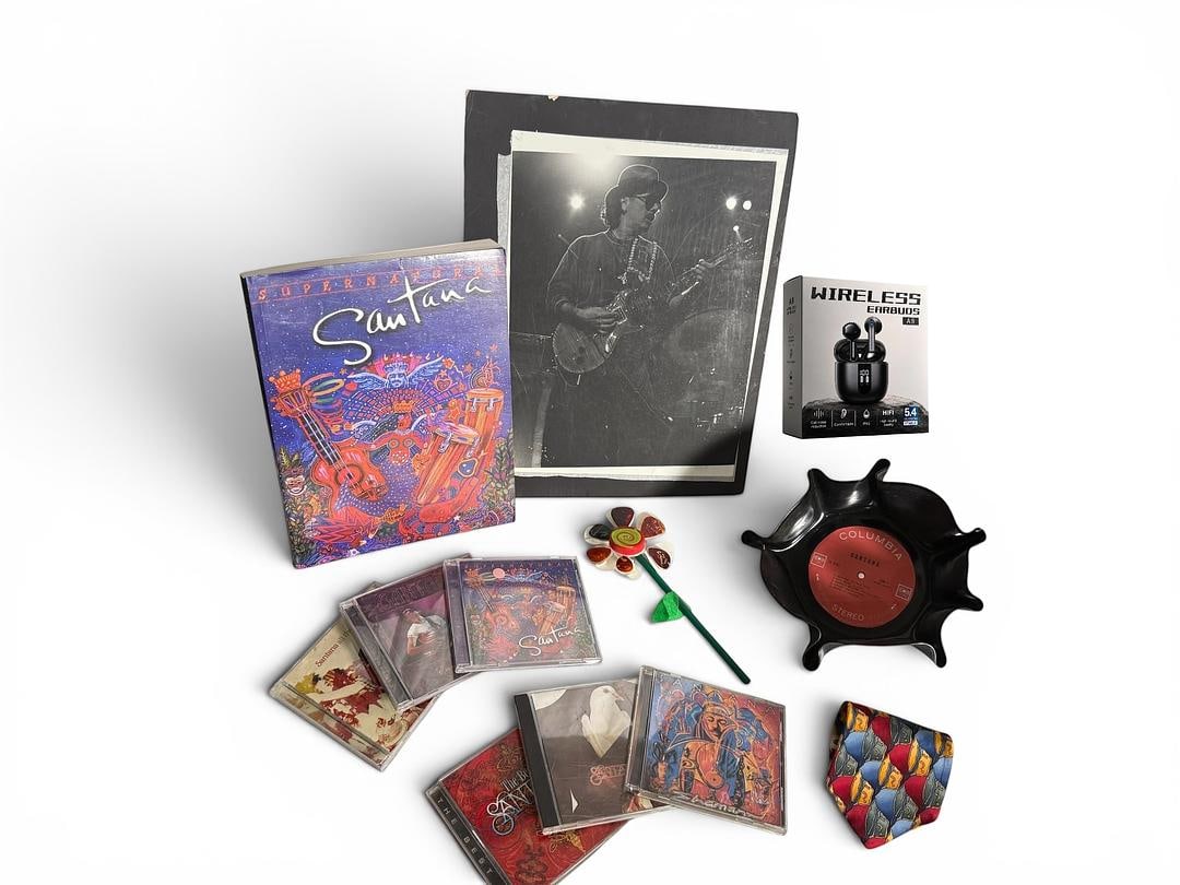 Santana Superfan Gift Bundle CDs Photo Music Book Vinyl Record Bowl Decor Ear Buds (1 of 4)