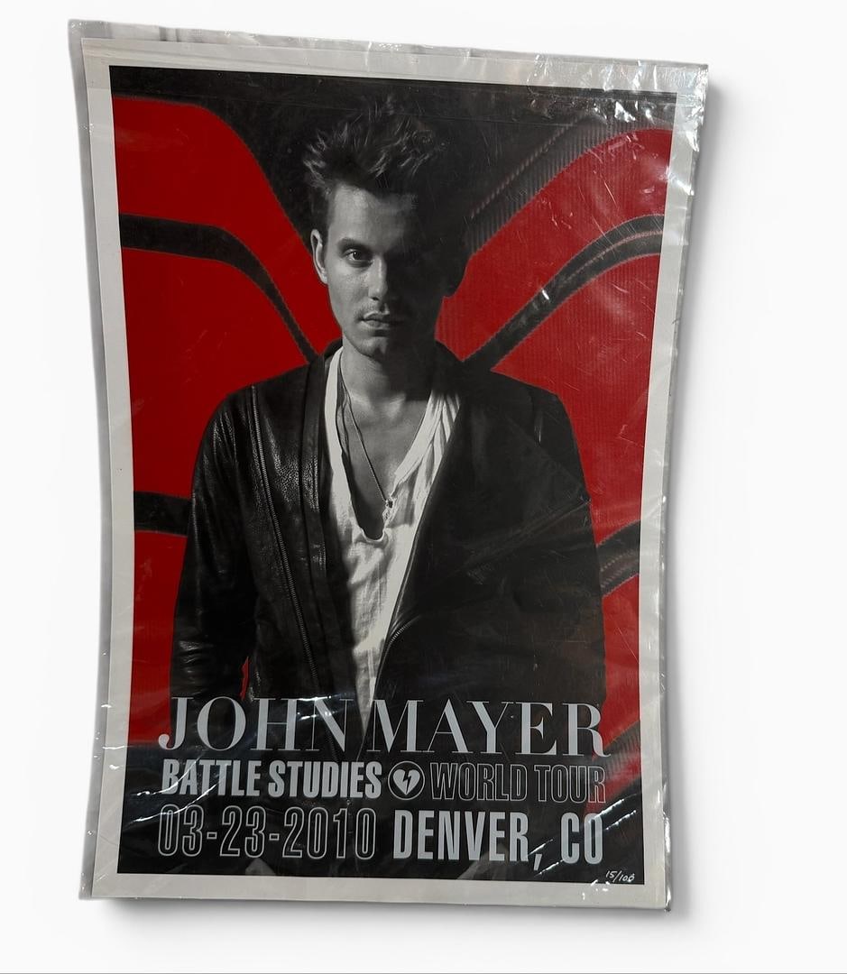 John Mayer Concert Poster World Tour Denver Battle Studies Limited Edition 15/100 (1 of 3)