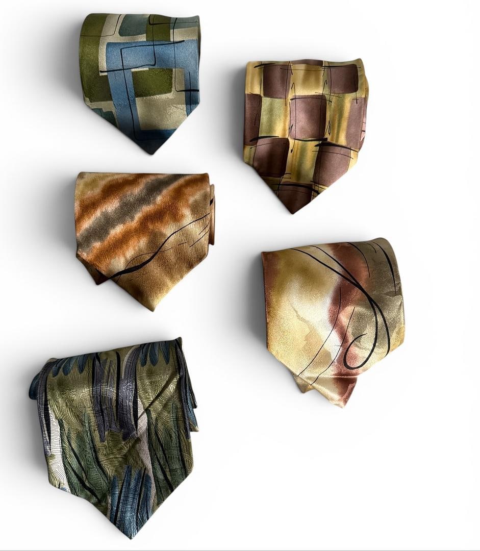 Lot of 5 Grateful Dead Jerry Garcia Neckties New Oldstock Collectible Neutrals High Value (1 of 7)
