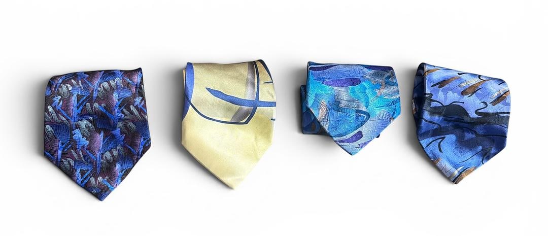 Lot of 4 Jerry Garcia Grateful Dead New Oldstock Men's Collectible Neckties High Value Blues and (1 of 6)