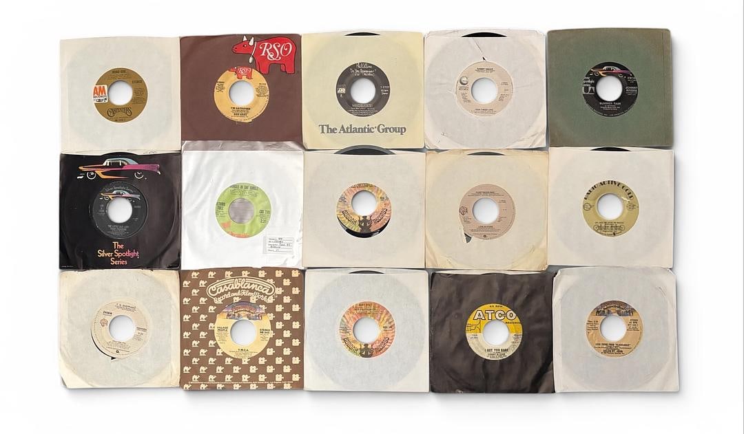 Lot of 15 Rare and High Value 45rpm Vinyl Records Fleetwood Mac Sammy Hagar Village People BeeGees (1 of 5)