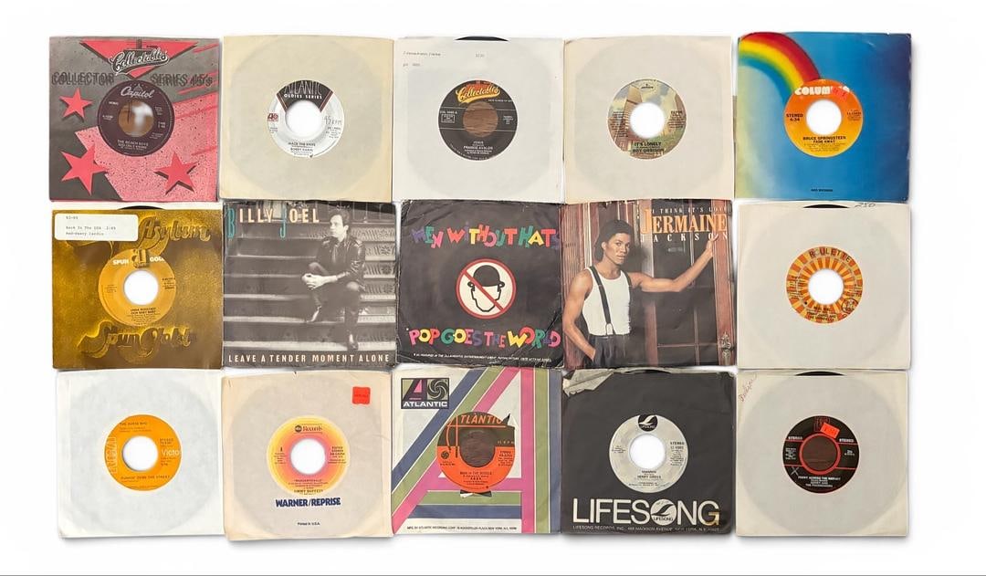 Lot of 15 Rare and High Value 45rpm Vinyl Records The Beachboys Linda Ronstadt Bobby Darin Jimmy (1 of 5)