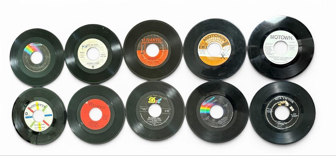 Lot of 10 Rare and High Value 45rpm Vinyl Records Atlantic Starr Spinners Smokey Robinson The (1 of 3)