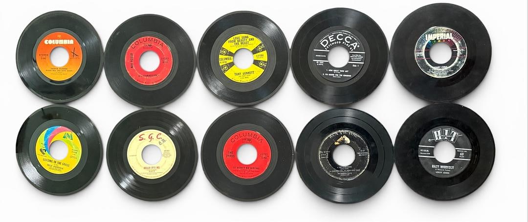 Lot of 10 Rare and High Value 45rpm Vinyl Records Hugh Masekela Tanya Tucker Nina Rosso Nazz Tony (1 of 3)