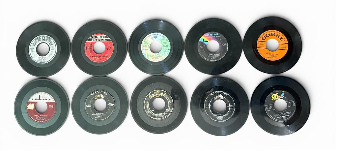 Lot of 10 Rare and High Value 45rpm Vinyl Records Vanity Fair The Cordettes Debbie Boone George (1 of 3)